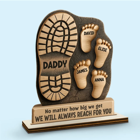 Customized Family Personalized Shape Double Layer Wooden Sign Father's Day Gift